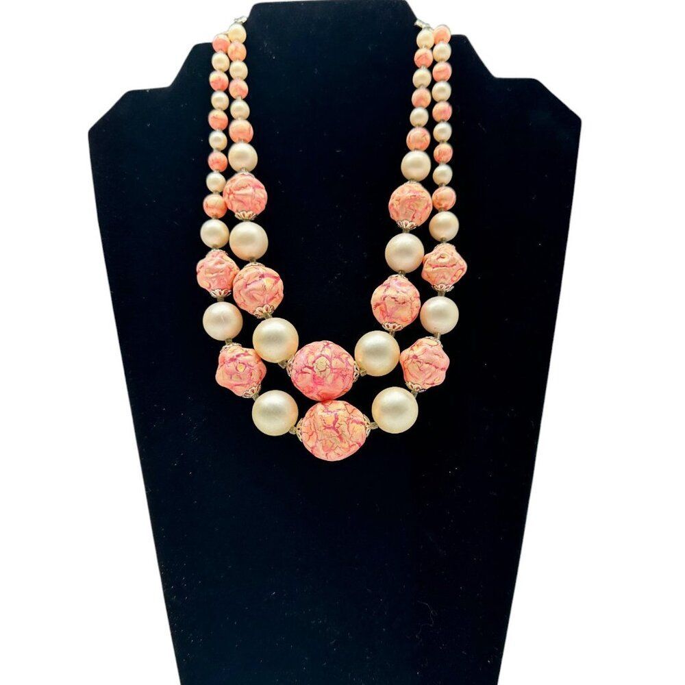 Double Strand Chunky Beaded Necklace